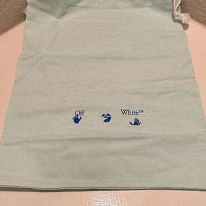 Off White Drawstring Top Dust Cover Light Blue Face Logo Travel Storage Bag
